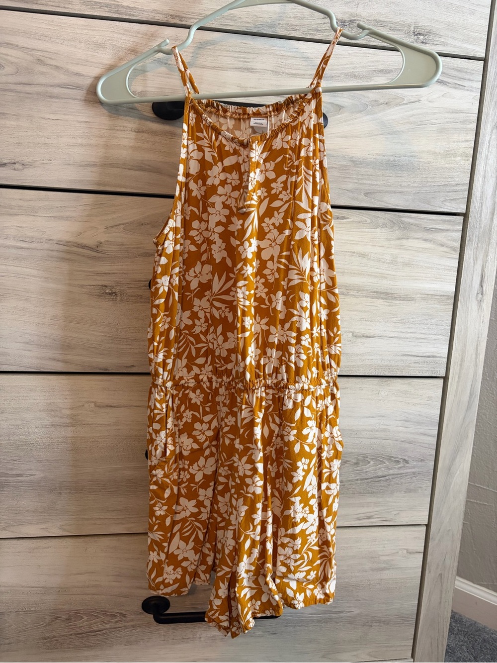 Old Navy Floral Mustard Yellow romper